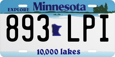 MN license plate 893LPI