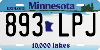 MN license plate 893LPJ