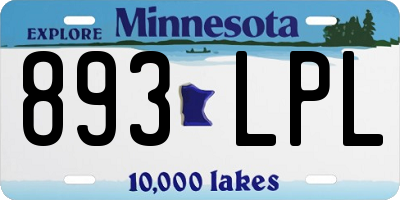 MN license plate 893LPL
