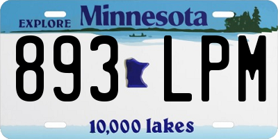 MN license plate 893LPM