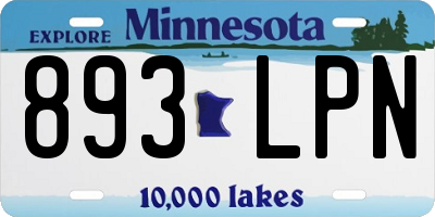 MN license plate 893LPN