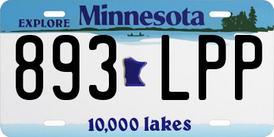 MN license plate 893LPP