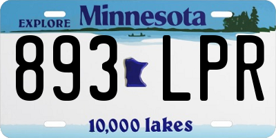 MN license plate 893LPR