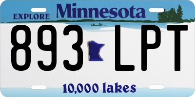 MN license plate 893LPT