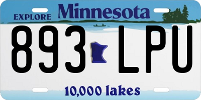 MN license plate 893LPU