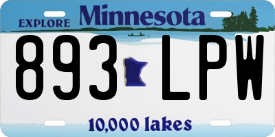 MN license plate 893LPW