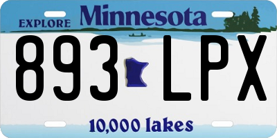 MN license plate 893LPX