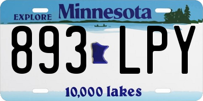 MN license plate 893LPY