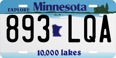 MN license plate 893LQA