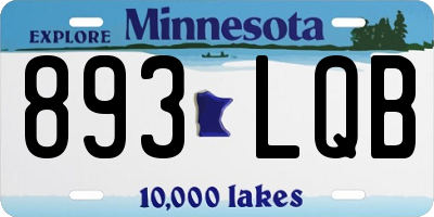 MN license plate 893LQB