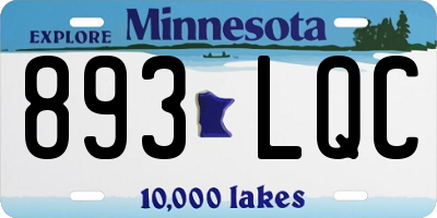 MN license plate 893LQC