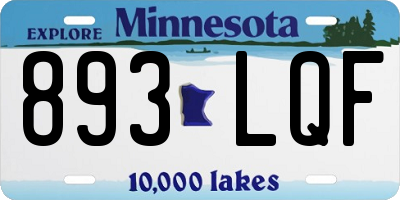 MN license plate 893LQF
