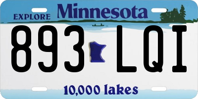 MN license plate 893LQI