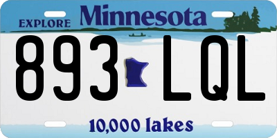 MN license plate 893LQL