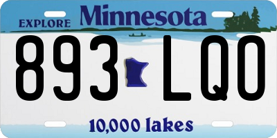 MN license plate 893LQO