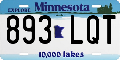 MN license plate 893LQT