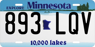 MN license plate 893LQV