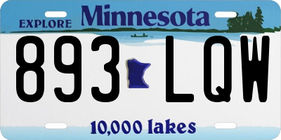 MN license plate 893LQW