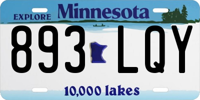 MN license plate 893LQY