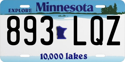 MN license plate 893LQZ