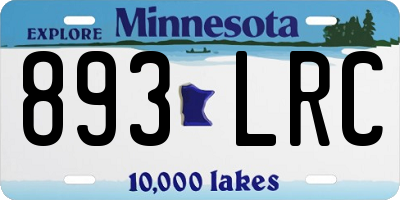 MN license plate 893LRC