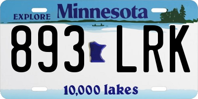 MN license plate 893LRK