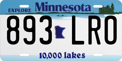 MN license plate 893LRO