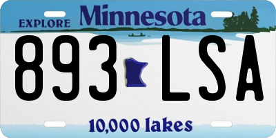 MN license plate 893LSA