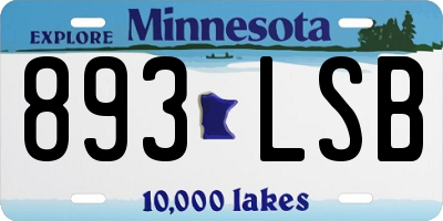 MN license plate 893LSB