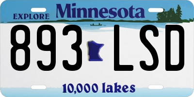MN license plate 893LSD
