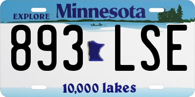 MN license plate 893LSE