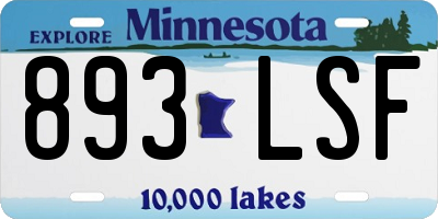 MN license plate 893LSF