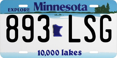MN license plate 893LSG