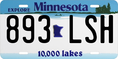 MN license plate 893LSH