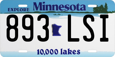 MN license plate 893LSI