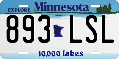 MN license plate 893LSL