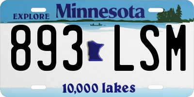 MN license plate 893LSM