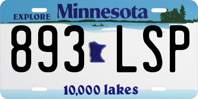 MN license plate 893LSP