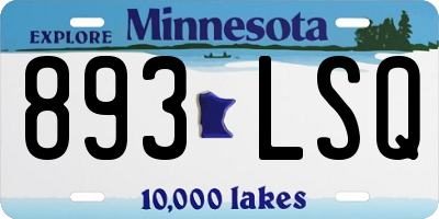 MN license plate 893LSQ