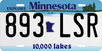 MN license plate 893LSR