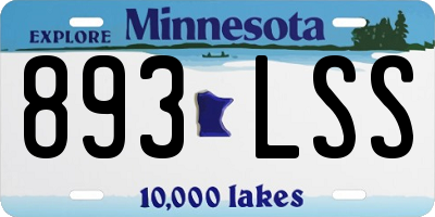 MN license plate 893LSS