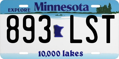 MN license plate 893LST