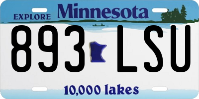 MN license plate 893LSU