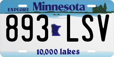 MN license plate 893LSV