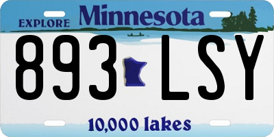 MN license plate 893LSY