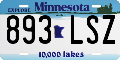 MN license plate 893LSZ