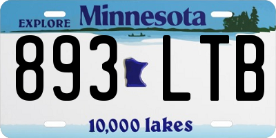 MN license plate 893LTB