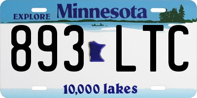 MN license plate 893LTC