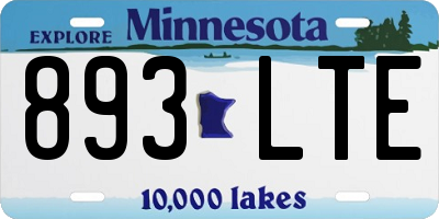 MN license plate 893LTE
