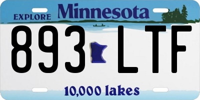 MN license plate 893LTF